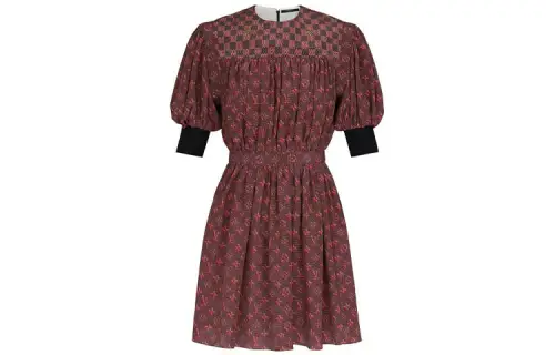 LOUIS VUITTON Short Sleeved Dress Women's Pink