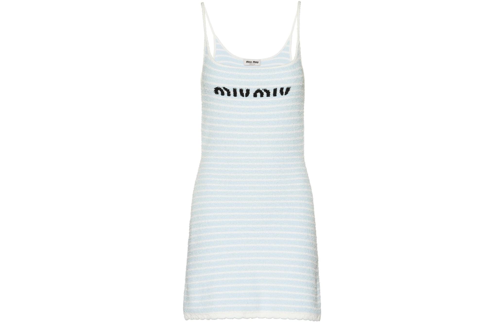 Женское платье Miu Miu в полоску (голубое)