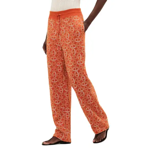 HERMES Casual Pants Women's Coral Orange