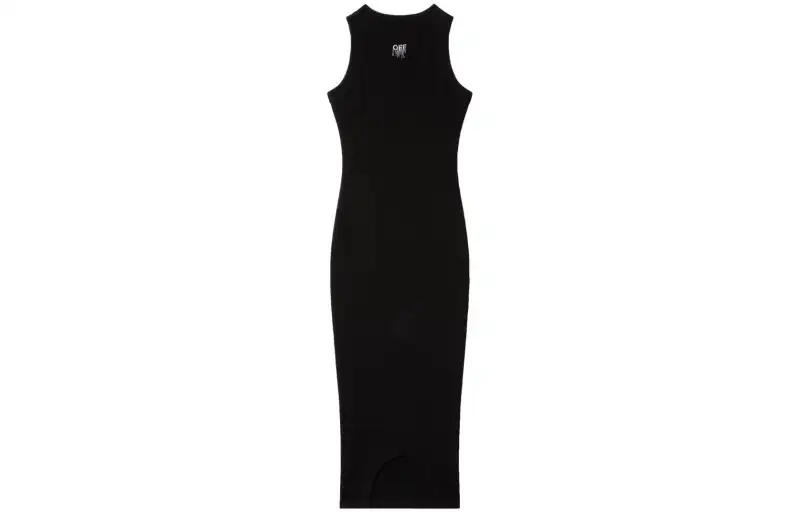OFF WHITE Off White SS23 Sleeveless Dresses Women's Black Crew Neck Moderate Mid Length