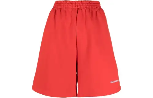 Balenciaga Logo Sweatshorts Red