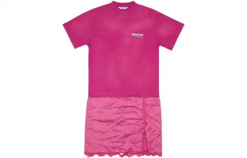 Balenciaga SS23 Short Sleeved Dress Women's Pink