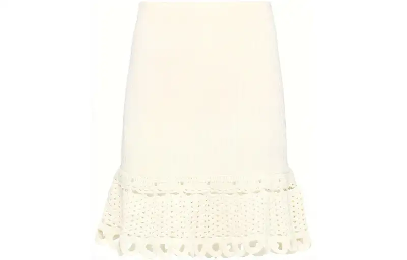【Previous Season】crochet-knit midi skirt