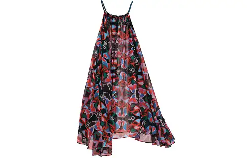 HERMES Slip Dresses Women's Ice Pink Red Boat Neck Moderate Mid Length