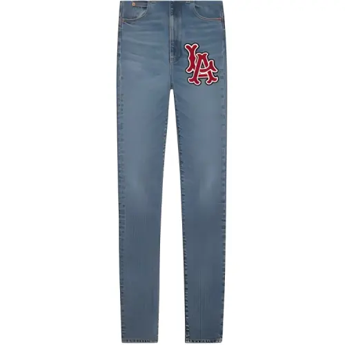 GUCCI Jeans Women's Blue Moderate Slim Fit Pants