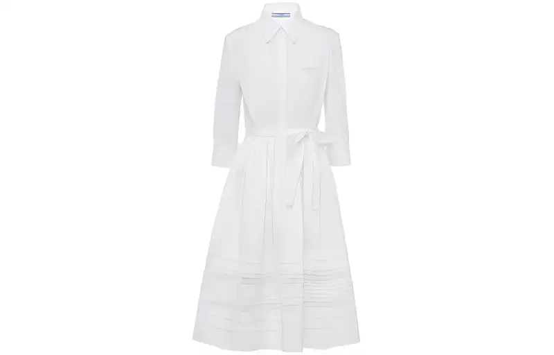 PRADA Lace-detailed Shirt Dress