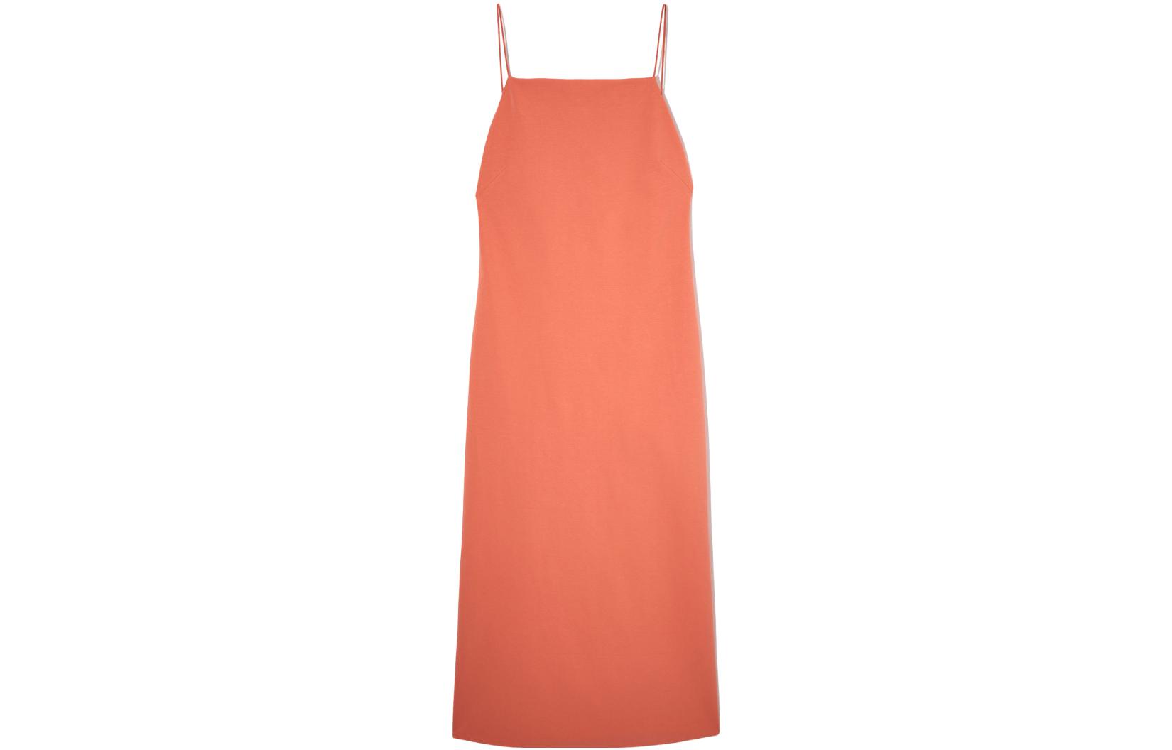 COS Sleeveless Dresses Women's Orange Square Collar Mid Length