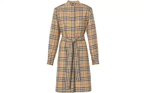 Burberry mini cotton check belted dress