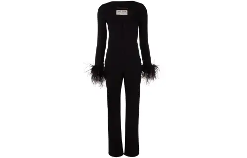 SAINT LAURENT Jumpsuits Women's Black Moderate Straight Fit Pants