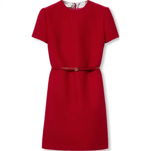 GUCCI SS25 Short Sleeved Dress Women's Red