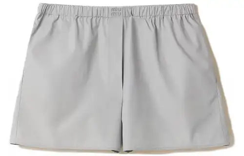 MIU MIU Logo embroidered Cotton Shorts