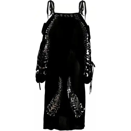 PRADA Long Sleeved Dresses Women's Black Boat Neck Moderate