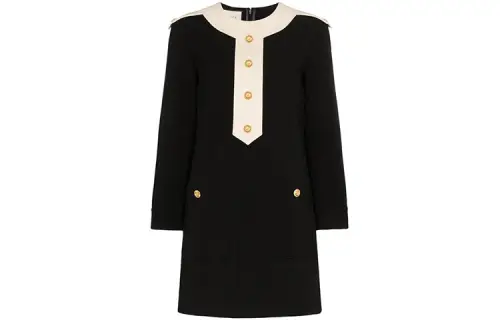Gucci button-detail crepe dress