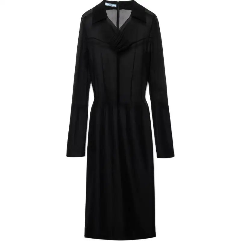 PRADA SS24 Long Sleeved Dress Women's Black