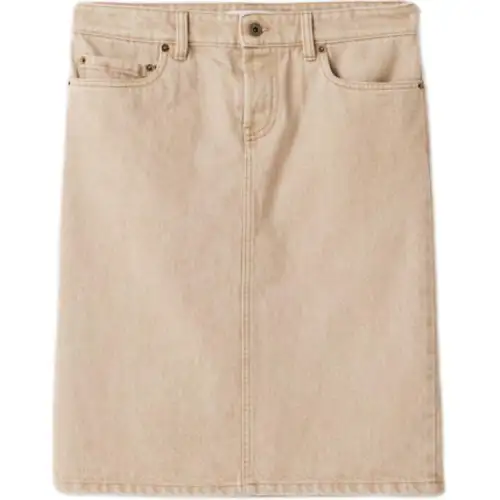 MIU MIU Denim Pencil Skirt Beige
