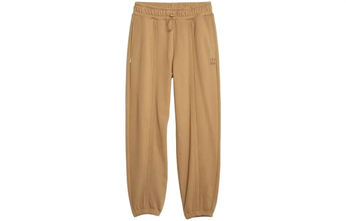 PUMA Knitted Sweatpants Women's Dark Camel Moderate Cuffed Pants