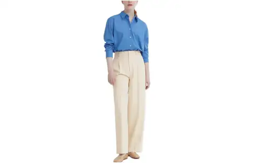 UNIQLO Suit Pants Women's Light Beige Moderate Straight Fit Pants