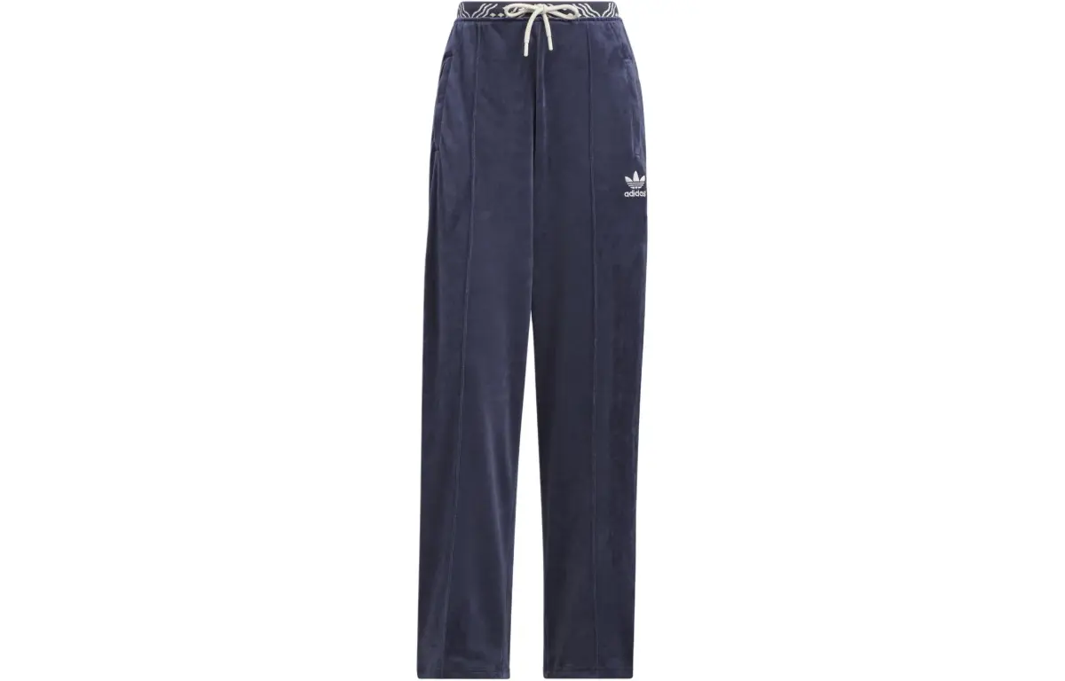 Adidas Originals VELOUR SST Knitted Sweatpants Women's Navy Blue