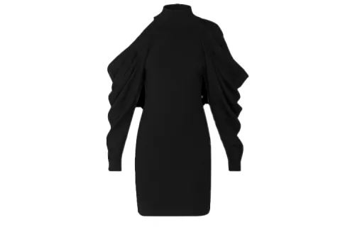 LOUIS VUITTON Long Sleeved Dress Women's Black