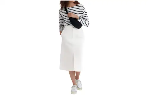 UNIQLO Denim Long Skirts Women's Ivory Moderate Mid Length A Line Skirt