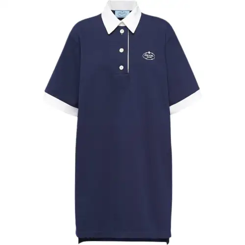 PRADA Short Sleeved Dress Women's Blue