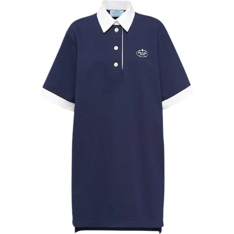 PRADA Short Sleeved Dress Women's Blue