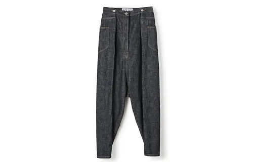 LOEWE Jeans Women's Denim Blue Moderate Wide Leg Pants