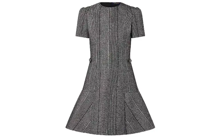 LOUIS VUITTON Short Sleeved Dress Women's Gray