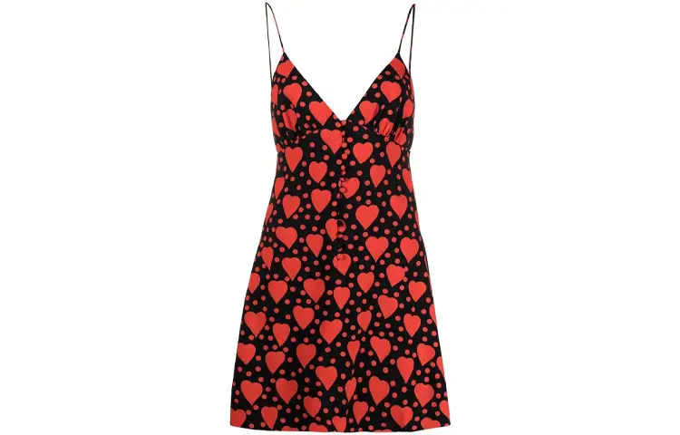 SAINT LAURENT Sleeveless Dresses Women's Black V Neck Moderate Short