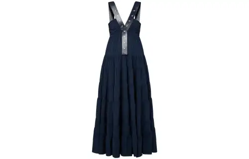 LOUIS VUITTON Slip Dress Women's Marine Blue