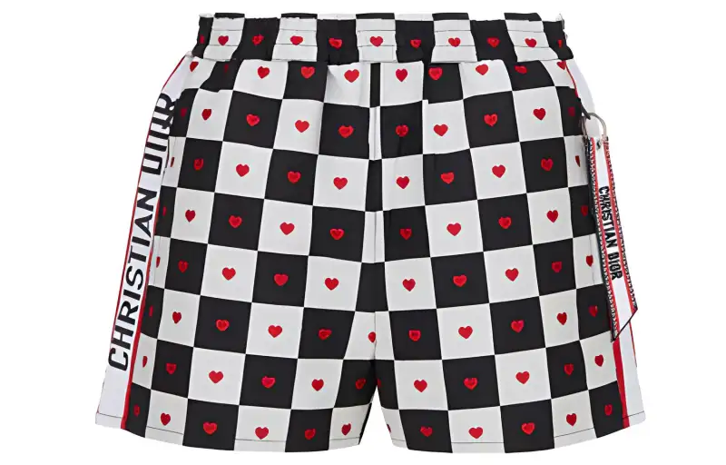 DIOR Quarterly New Products Casual Shorts Women's Black White Plaid Moderate