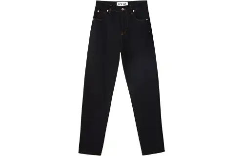 LOEWE Women's Anagram Pocket Tapered Denim Jeans Black