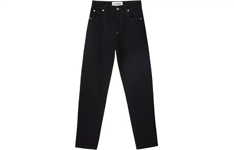 LOEWE Women's Anagram Pocket Tapered Denim Jeans Black