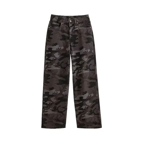Vans Sirelle 5 Casual Pants Women's Black Gray Camouflage