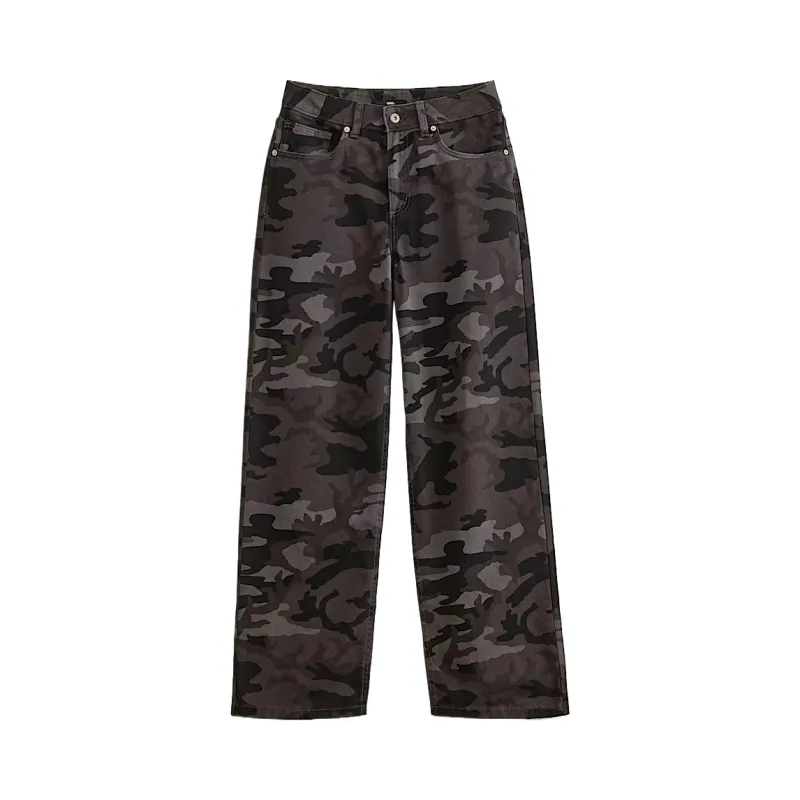 Vans Sirelle 5 Casual Pants Women's Black Gray Camouflage