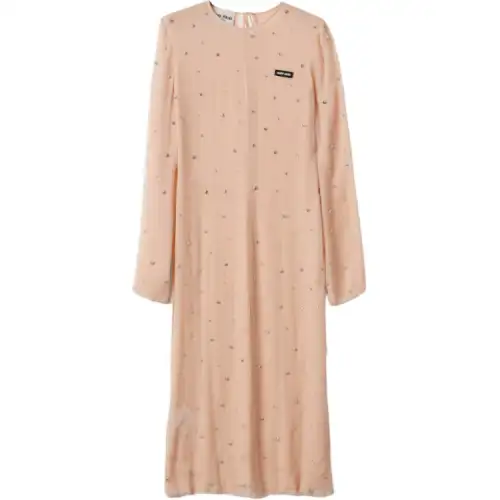 MIU MIU Long Sleeved Dress Women's Peach