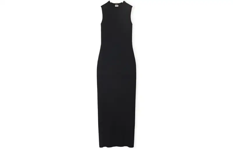 LOEWE Sleeveless Dresses Women's Black Crew Neck Moderate Long