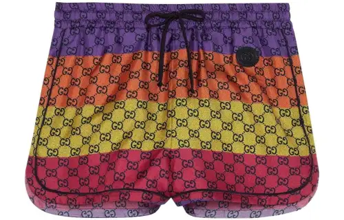 GUCCI Silk Striped Shorts Multi