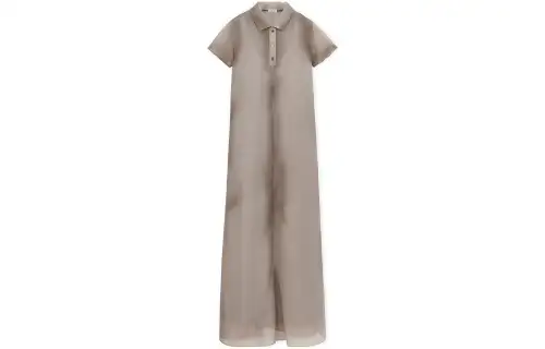 LOEWE SS24 Short Sleeved Dress Women's Gray Earth