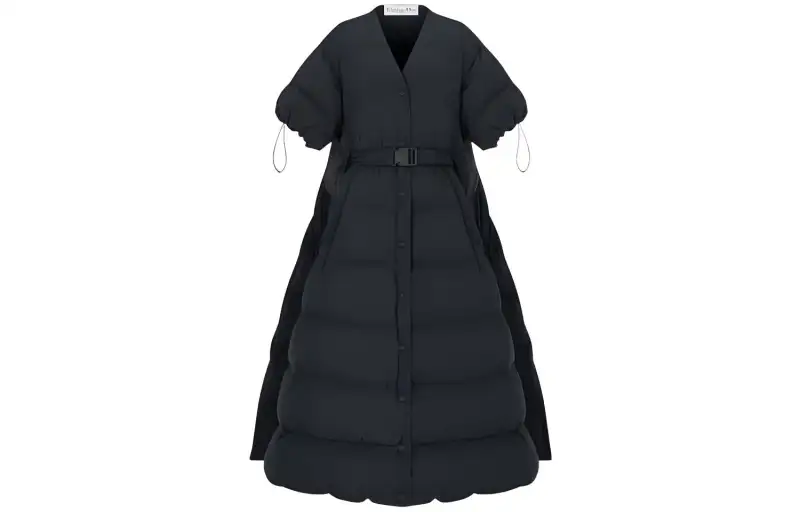 DIOR Quarterly New Products Short Sleeved Dresses Women's Black V Neck Moderate Long