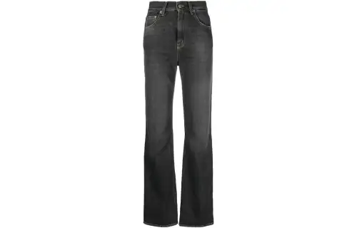 high-waist straight-leg jeans
