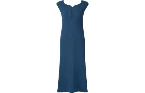 UNIQLO X MAME KUROGOUCHI UNIQLO X Mame Kurogouchi Sleeveless Dresses Women's Blue V Neck Moderate Mid Length