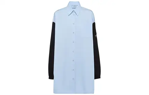 PRADA FW22 Long Sleeved Dress Women's Sky Blue