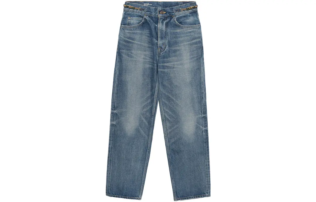 CELINE Jeans Women's Blue Moderate Wide Leg Pants