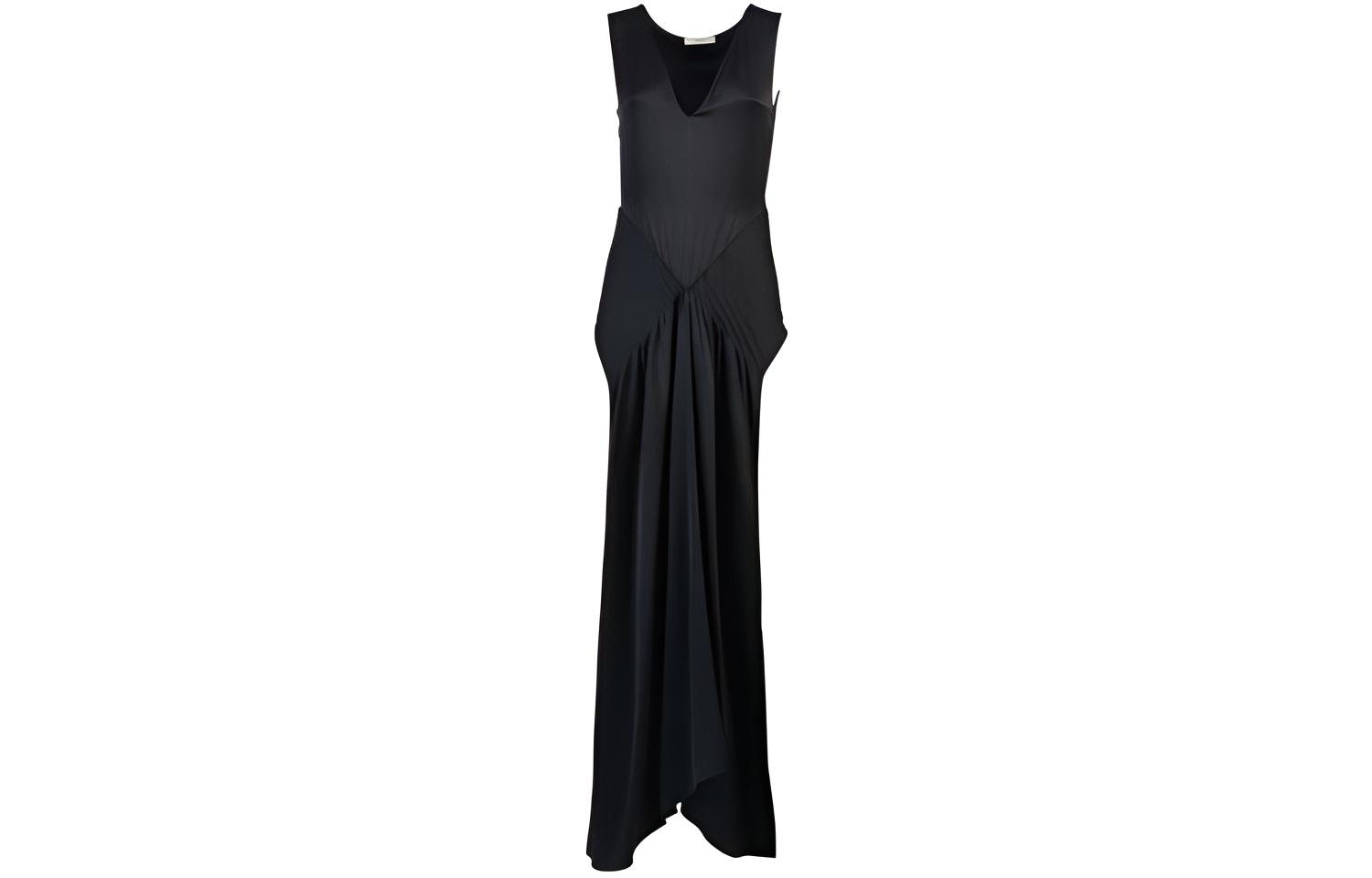 CELINE Sleeveless Dresses Women's Black V Neck Moderate