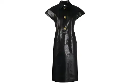 Bottega Veneta Short Sleeved Dresses Women's Black Square Collar Moderate