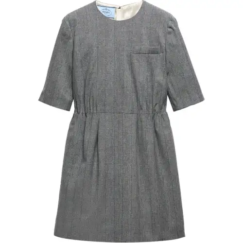 PRADA Pinstriped Wool Minidress