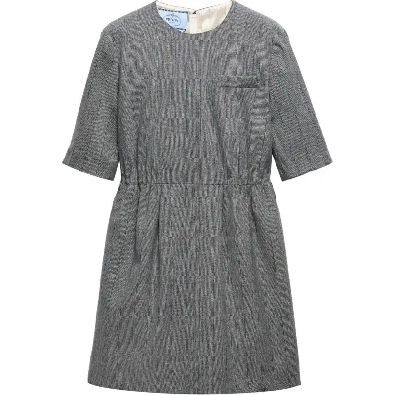 PRADA Pinstriped Wool Minidress
