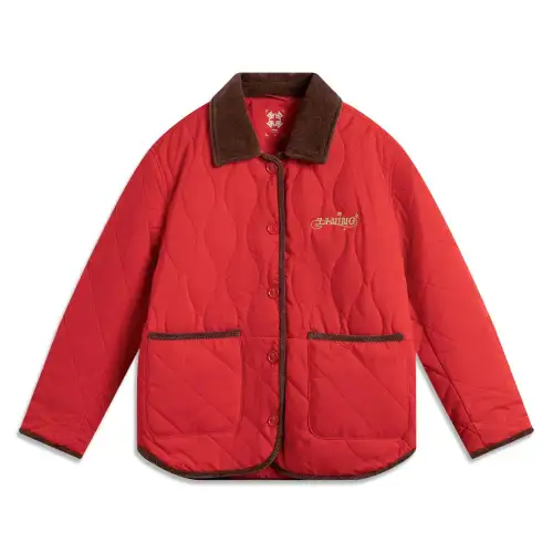 Li Ning Rijin Doujin Collection Puffer Jacket Women's Vermilion