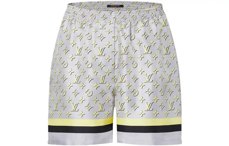 LOUIS VUITTON 1ABSZS 3D Monogram Stripe Accent Pajama Shorts